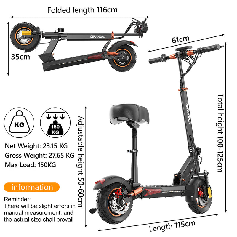 iENYRID M4 PRO S+ Electric Scooter 800W 12.5Ah Battery Max Range 18.6 Miles