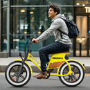 Hidoes C8 Yellow 20" 250W Electric Bike 48V 17Ah Fat Tyre City E-Bike