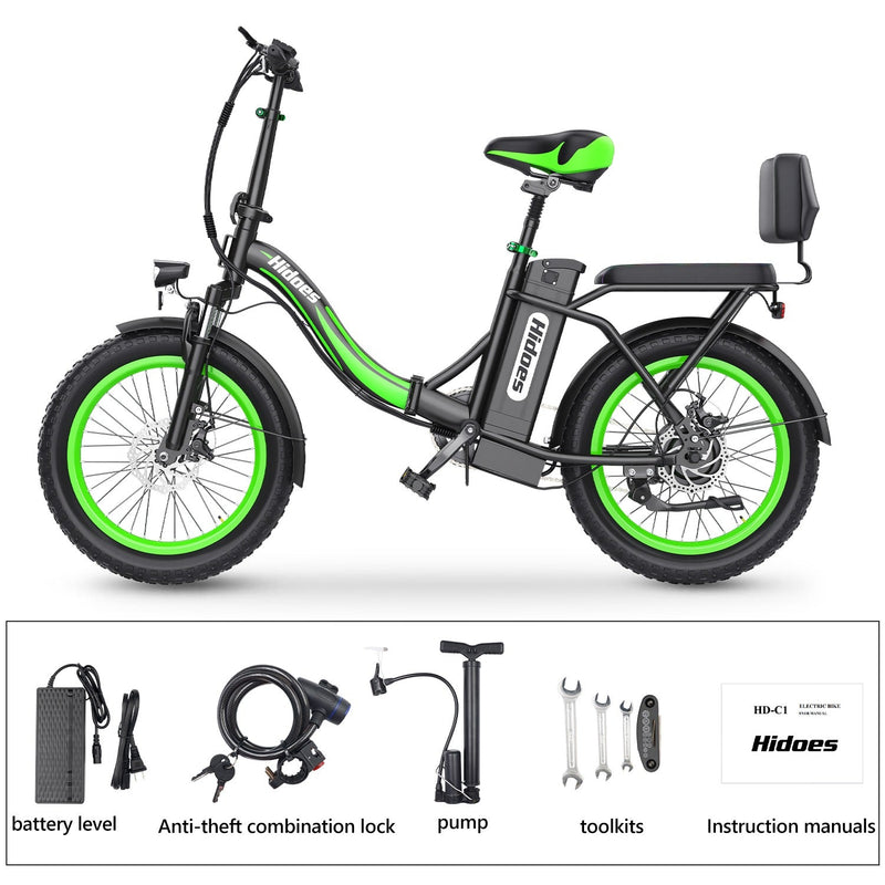 HIDOES C1 Foldable City Electric Bike 20 Inches, 48V 13Ah, 750W Electric Hybrid Bicycle