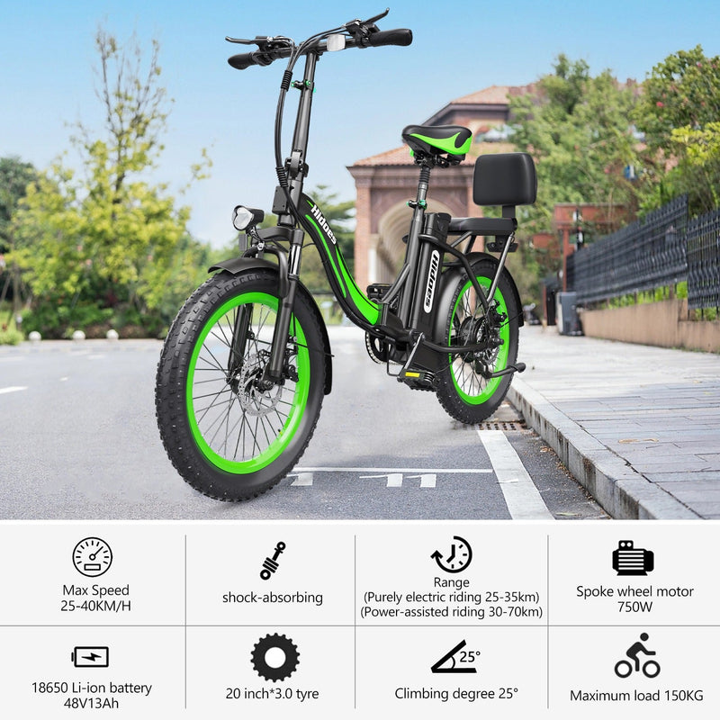 HIDOES C1 Foldable City Electric Bike 20 Inches, 48V 13Ah, 750W Electric Hybrid Bicycle