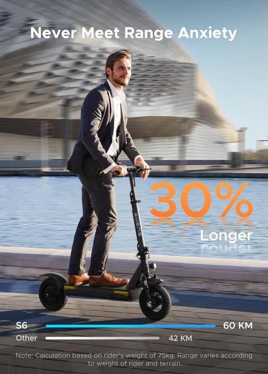 ENGWE S6 Electric Scooter 700W Peak Hub Motor Max Speed 28 mph Battery life up to 38 miles - Alloy Bike